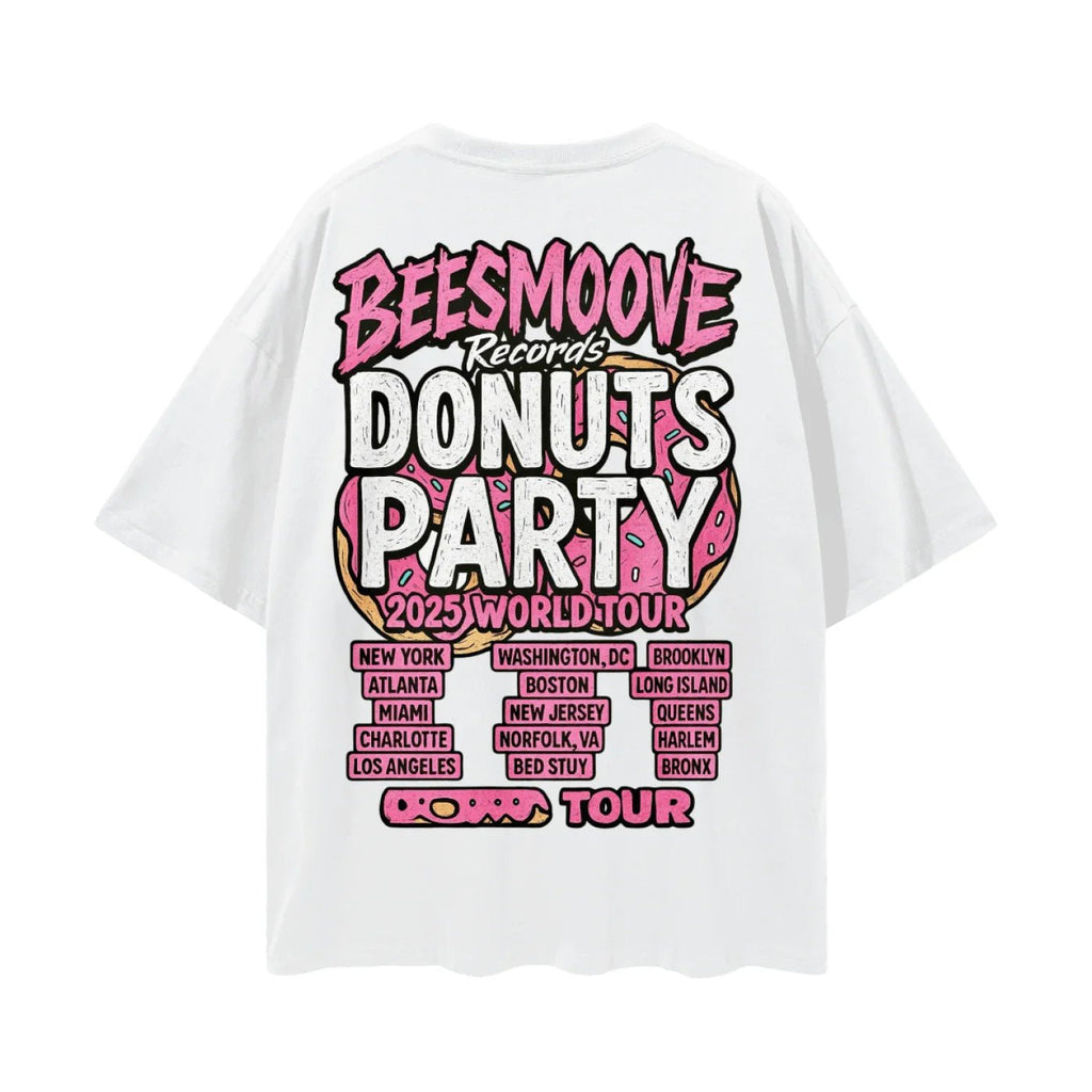 BEESMOOVE THE DONUT TAKEOVER 2025 Oversize Deep Drop Shoulder Tee - Beesmoove