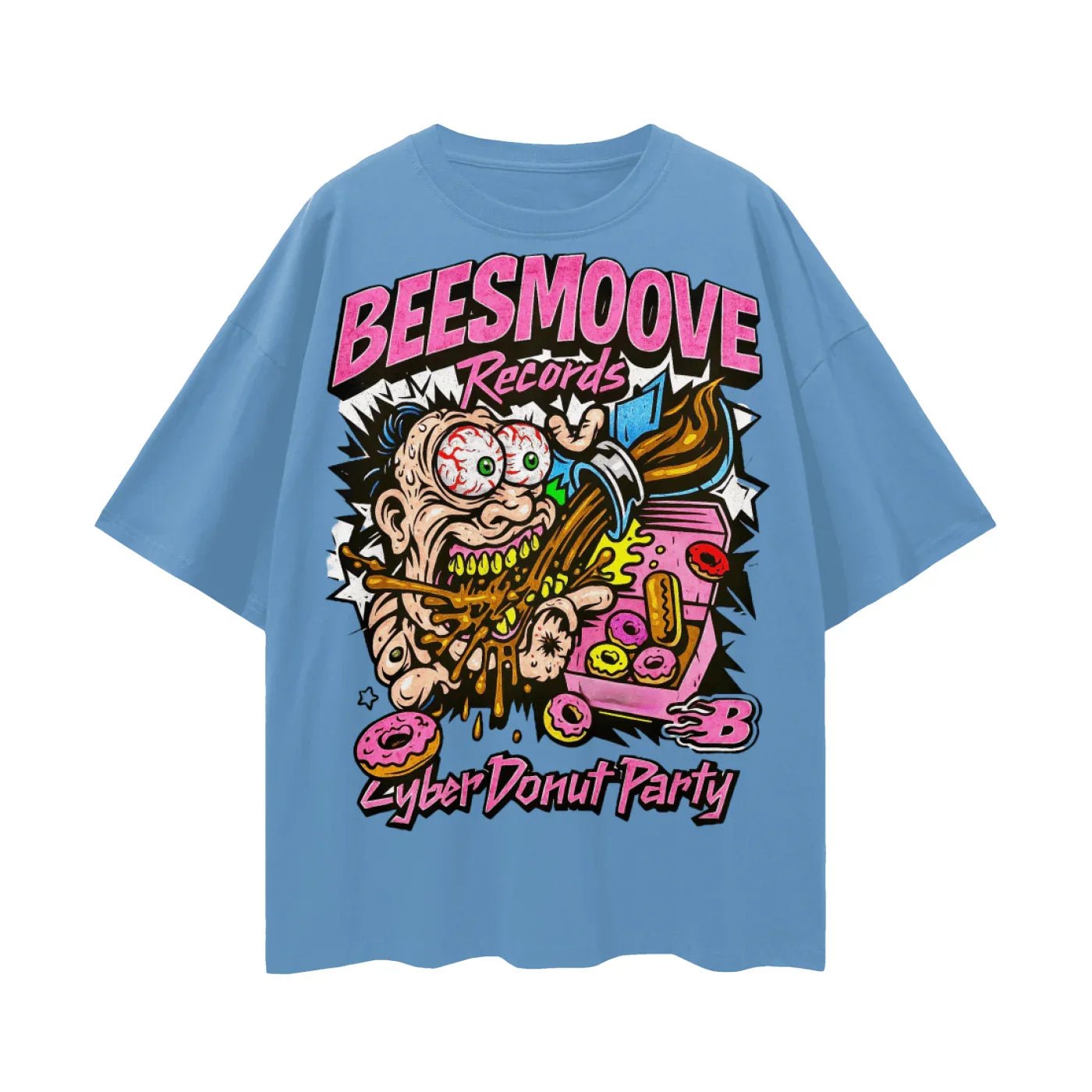 BEESMOOVE THE DONUT TAKEOVER 2025 Oversize Deep Drop Shoulder Tee - Beesmoove