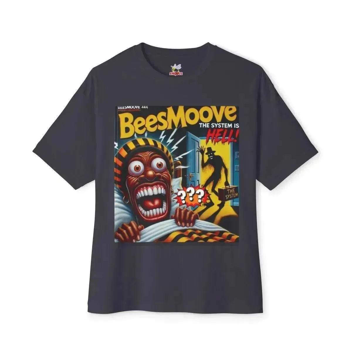 Beesmoove the system is hell magazine Oversized Boxy Tee - Beesmoove 