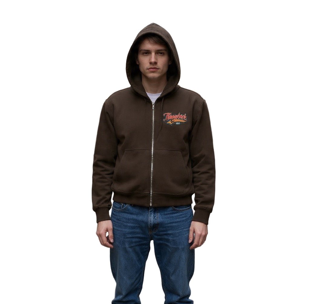 BEESMOOVE Throwback Frequency 2026 Zip - Up Boxy Hoodie - Beesmoove