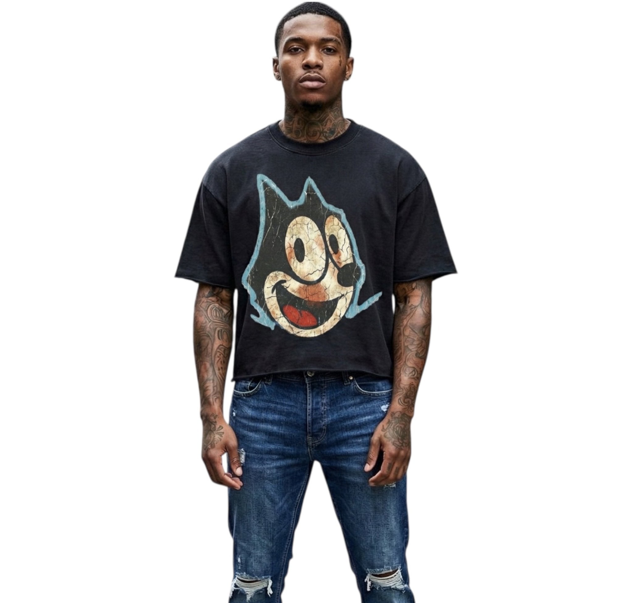 BEESMOOVE (throwback)FELIX Raw Edge T-Shirt - Beesmoove