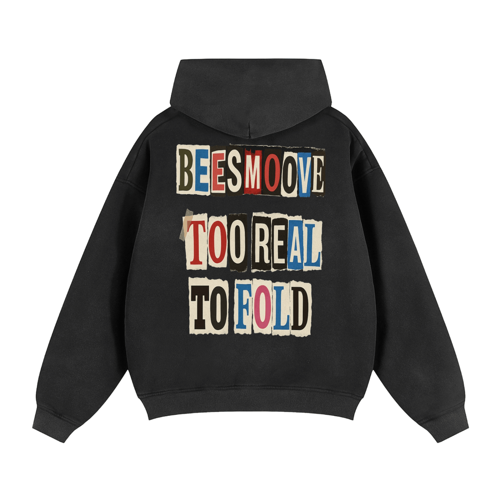 BEESMOOVE Too Real to Fold Edition Zipper Boxy Fleece Hoodie - Beesmoove