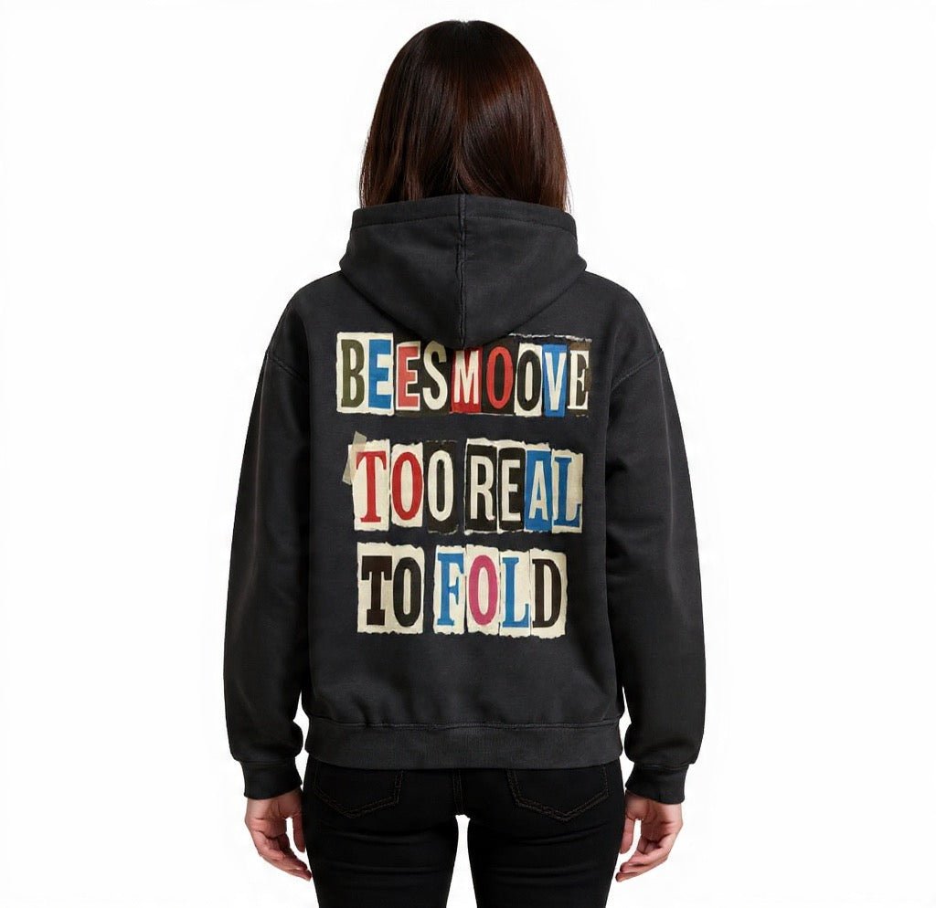 BEESMOOVE Too Real to Fold Edition Zipper Boxy Fleece Hoodie - Beesmoove