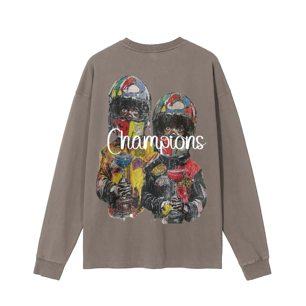 BEESMOOVE Trophy Champions Washed Long Sleeve T-Shirt - Beesmoove