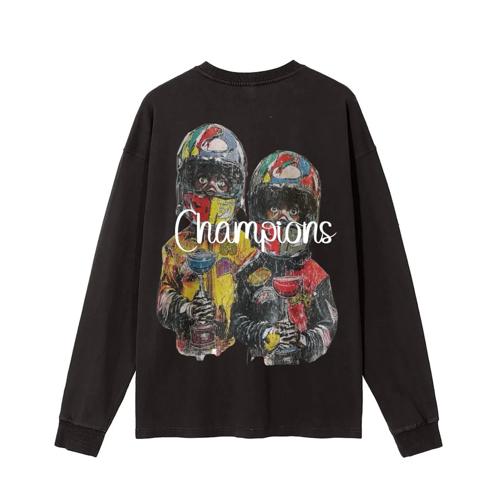 BEESMOOVE Trophy Champions Washed Long Sleeve T-Shirt - Beesmoove
