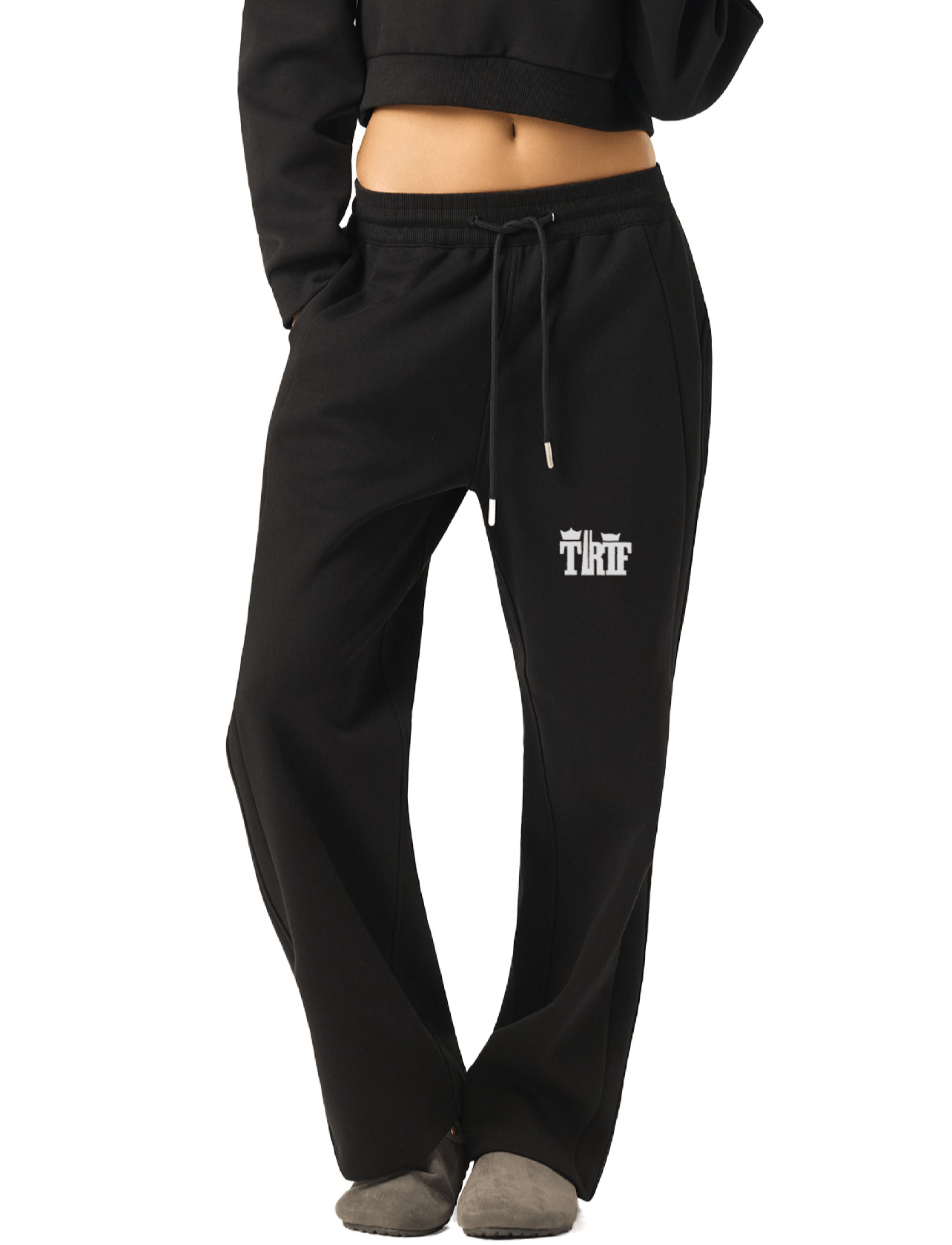 BEESMOOVE T.R.T.F Essential Drawstring Straight - Leg Sweatpants - Beesmoove
