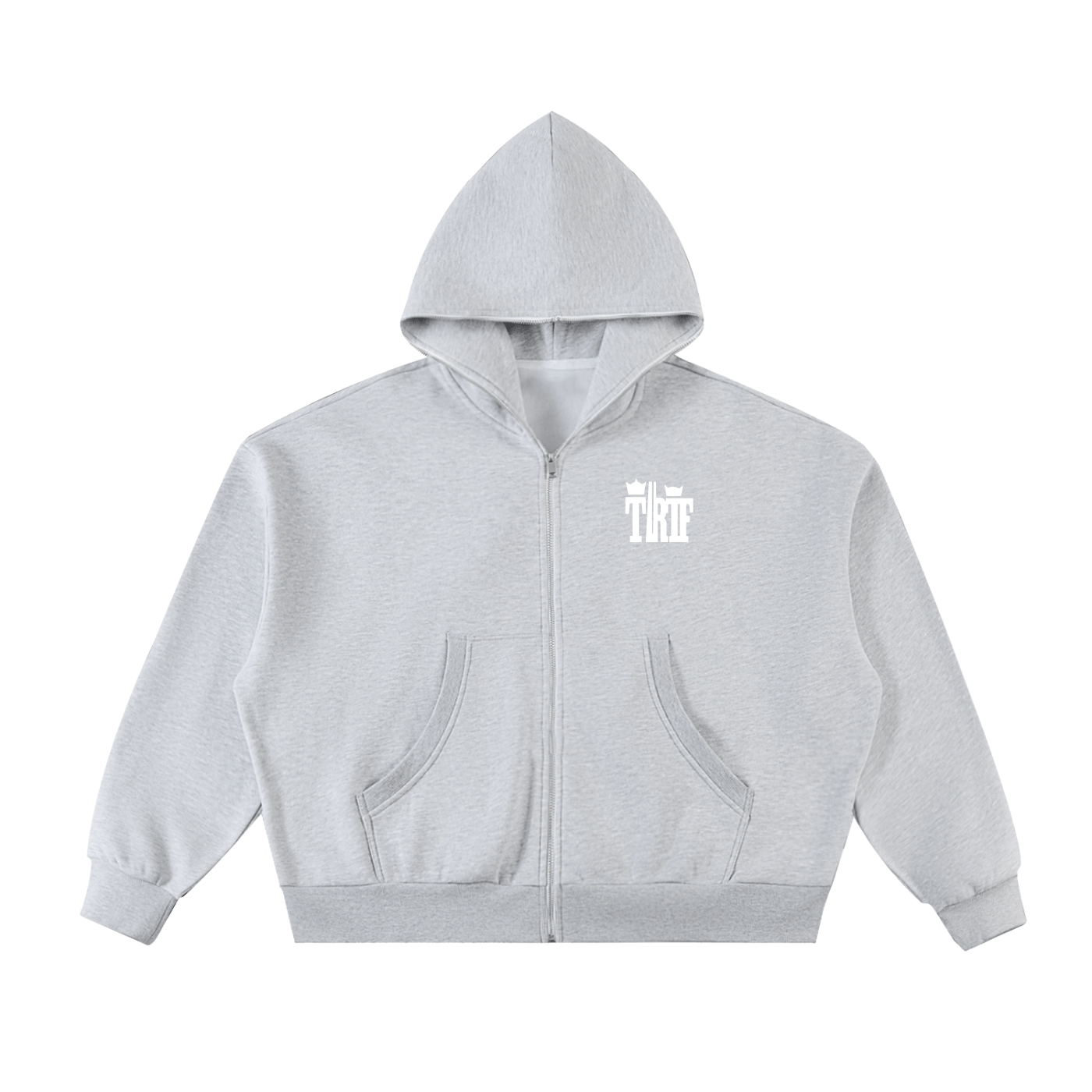 BEESMOOVE T.R.T.F Fleeced Full - Zip Boxy Hoodie - Beesmoove