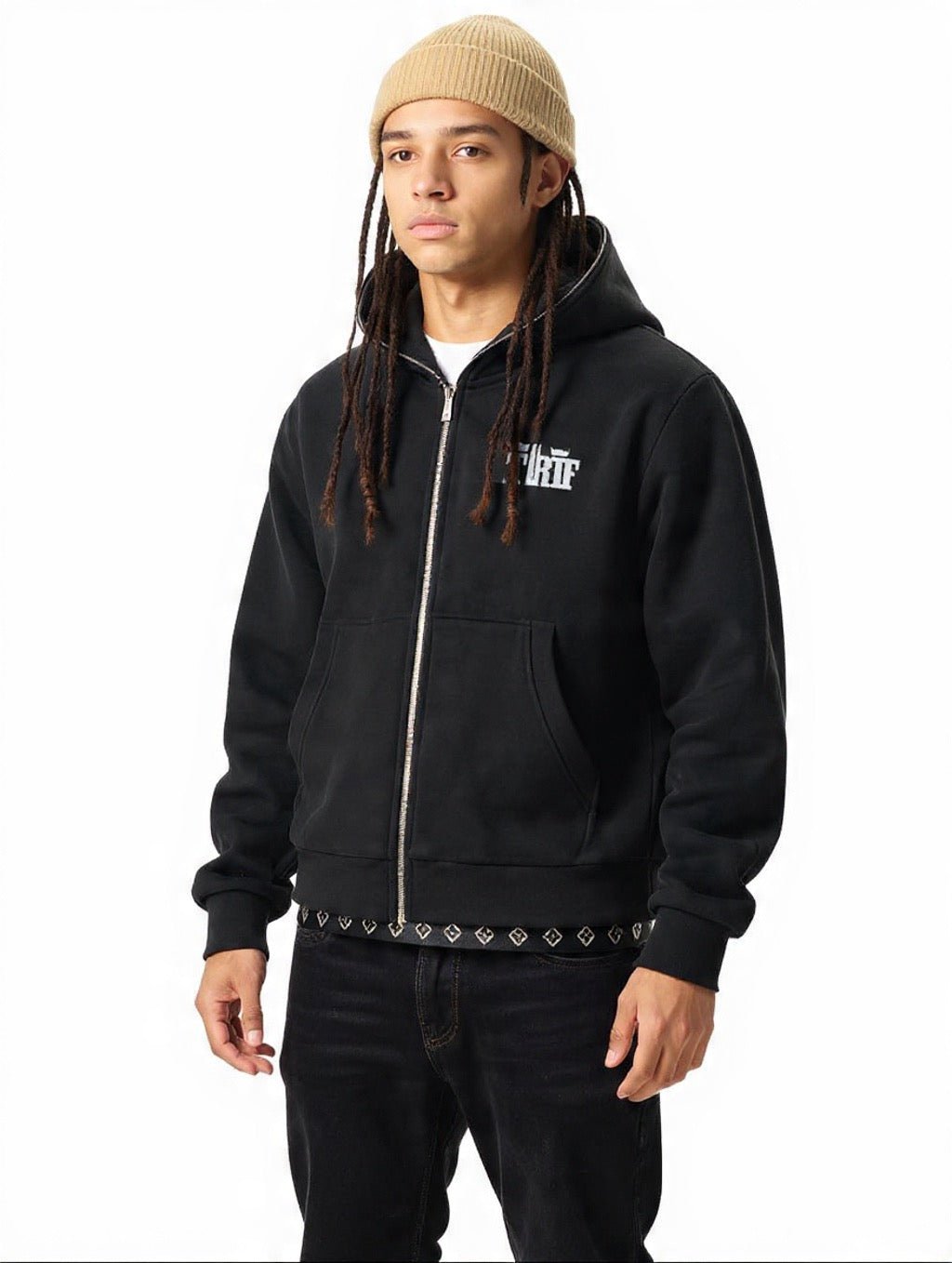 BEESMOOVE T.R.T.F Fleeced Full - Zip Boxy Hoodie - Beesmoove