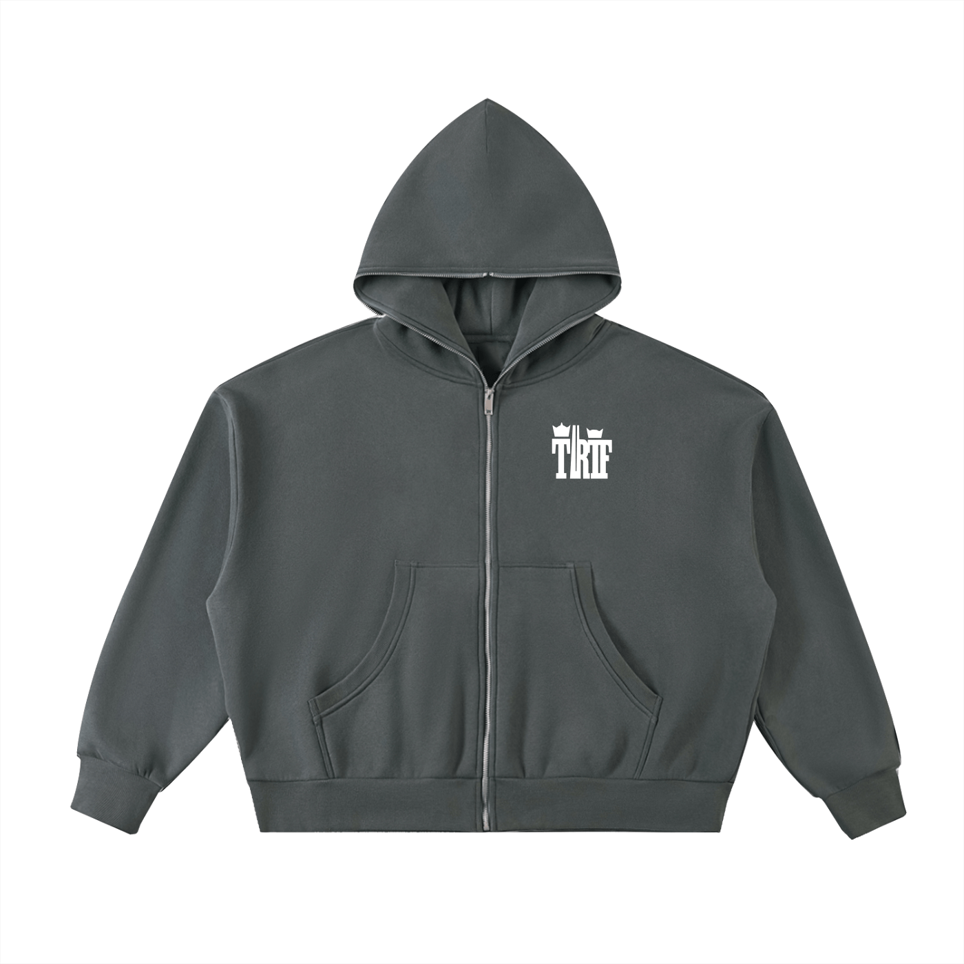 BEESMOOVE T.R.T.F Fleeced Full - Zip Boxy Hoodie - Beesmoove
