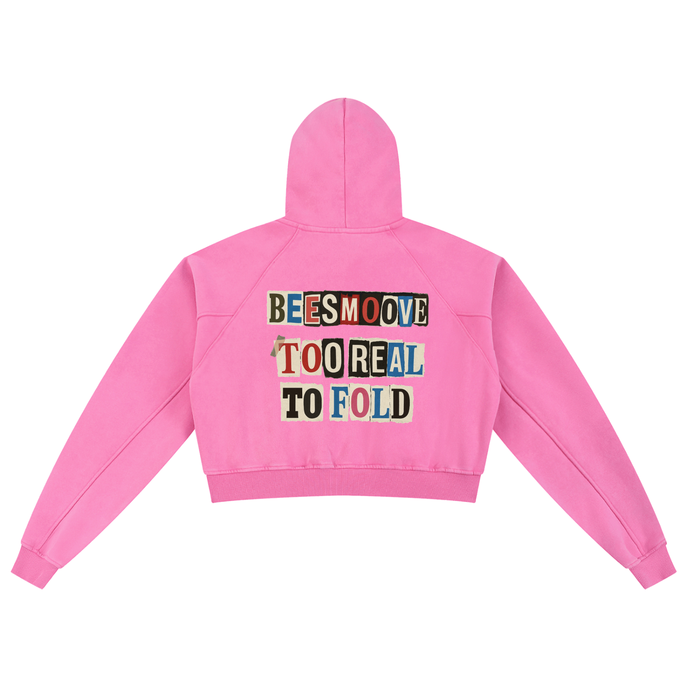 BEESMOOVE T.R.T.F Snow Washed Cropped Hoodie - Beesmoove