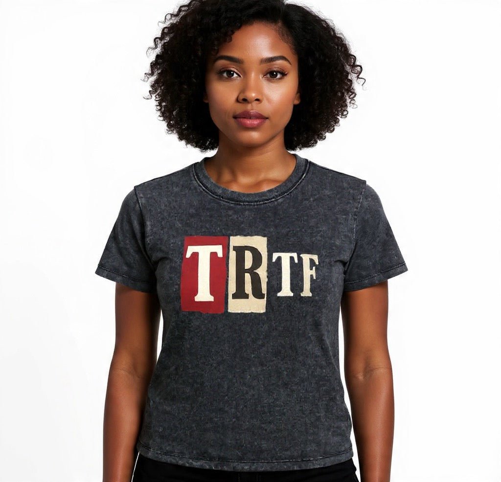 BEESMOOVE T.R.T.F Vintage Wash Drop Shoulder T-shirt - Beesmoove