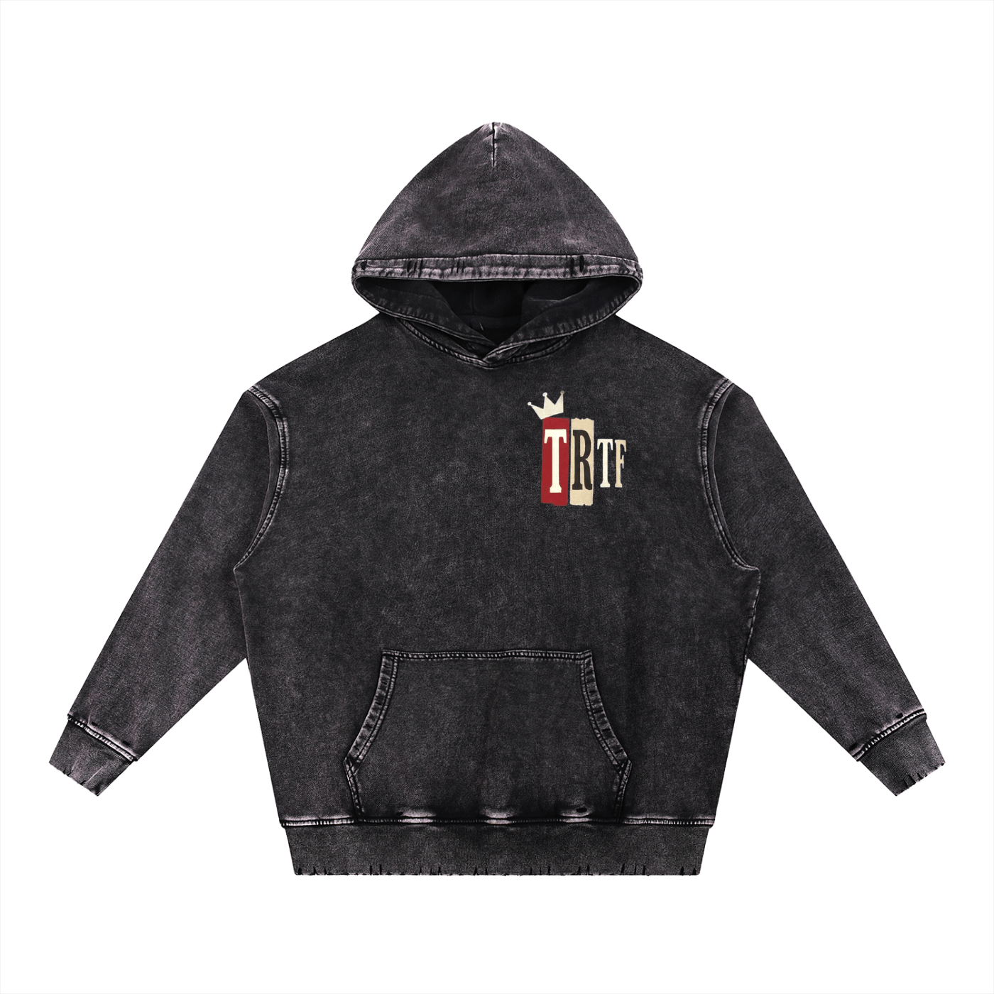 BEESMOOVE T.R.T.F Wash Hand - Frayed Heavyweight Hoodie - Beesmoove