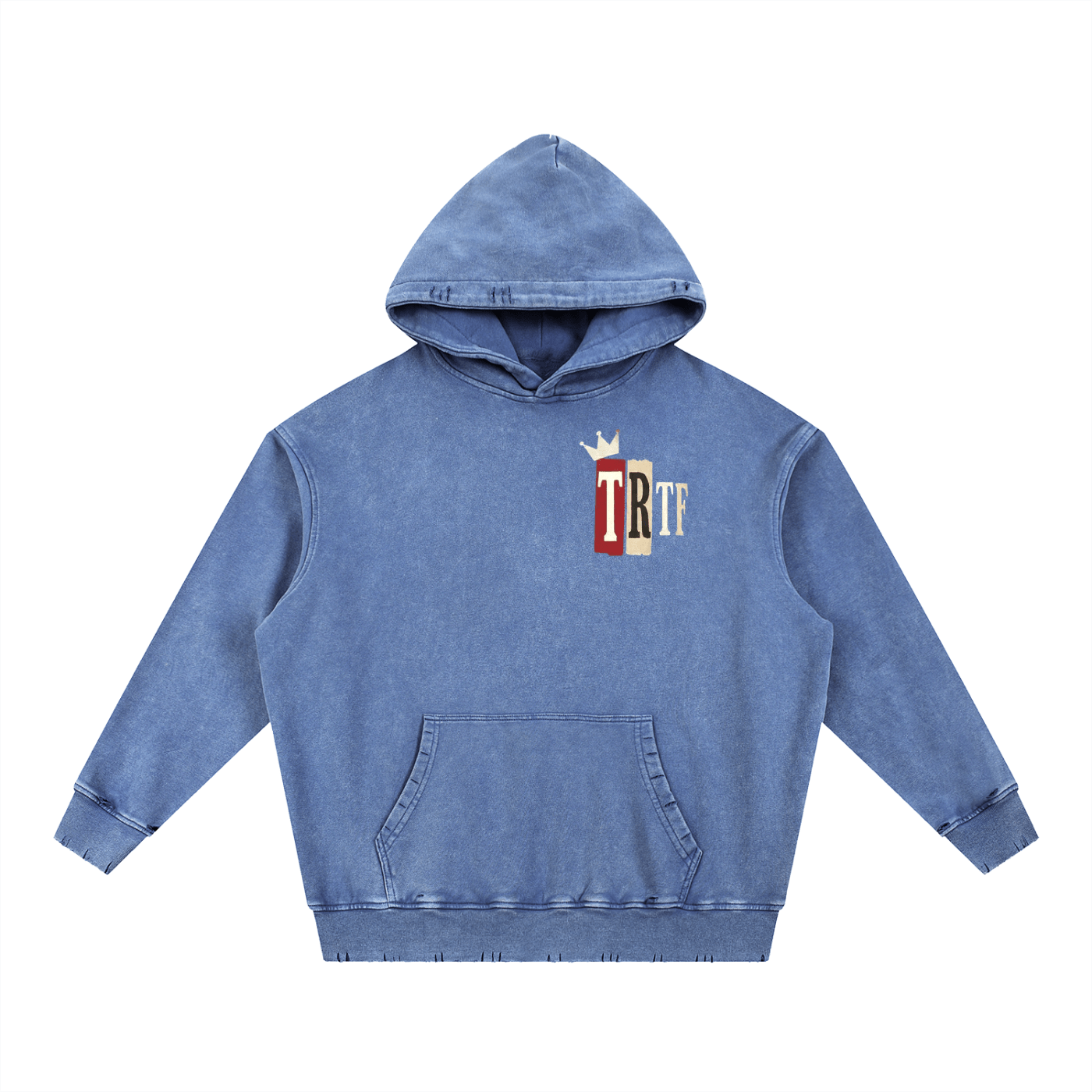 BEESMOOVE T.R.T.F Wash Hand - Frayed Heavyweight Hoodie - Beesmoove