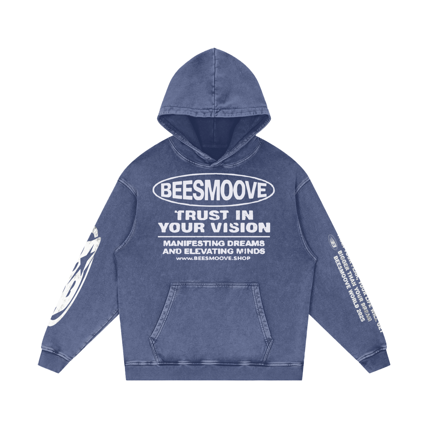 BEESMOOVE Trust in your vision Washed Loose Cotton Hoodie - Beesmoove