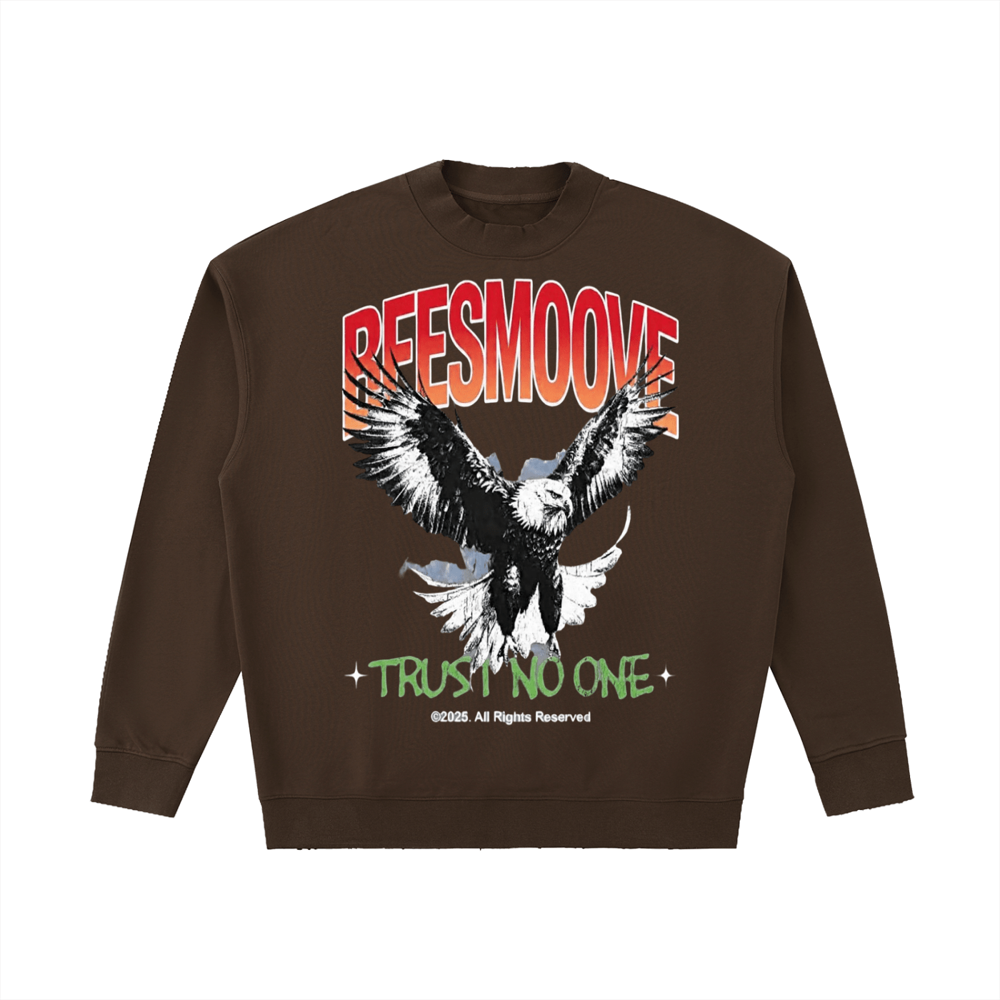 BEESMOOVE Trust No One Drop Shoulder Crewneck Sweatshirt - Beesmoove