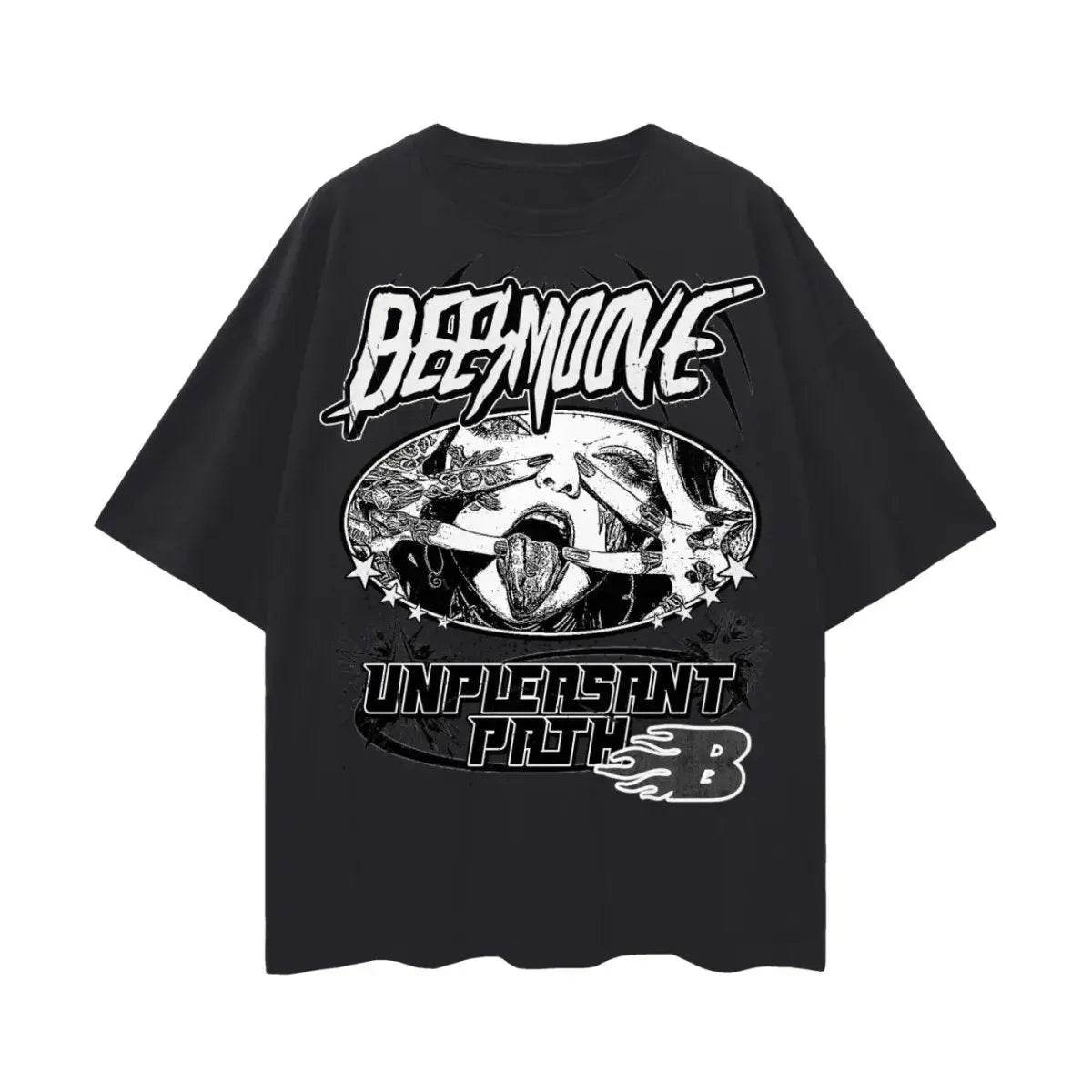 Beesmoove Unpleasant Odyssey Oversize Deep Drop Shoulder Tee - Beesmoove