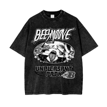 Beesmoove Unpleasant Odyssey Oversize Snow Washed T-Shirt - Beesmoove 