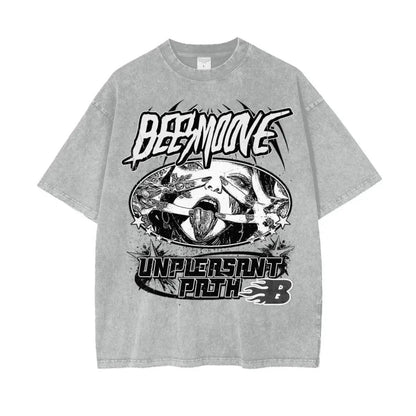 Beesmoove Unpleasant Odyssey Oversize Snow Washed T-Shirt - Beesmoove 