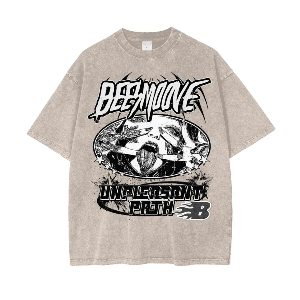Beesmoove Unpleasant Odyssey Oversize Snow Washed T-Shirt - Beesmoove 