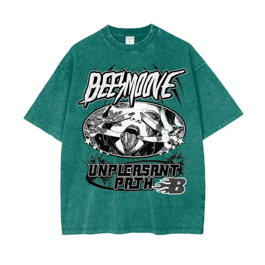 Beesmoove Unpleasant Odyssey Oversize Snow Washed T-Shirt - Beesmoove 