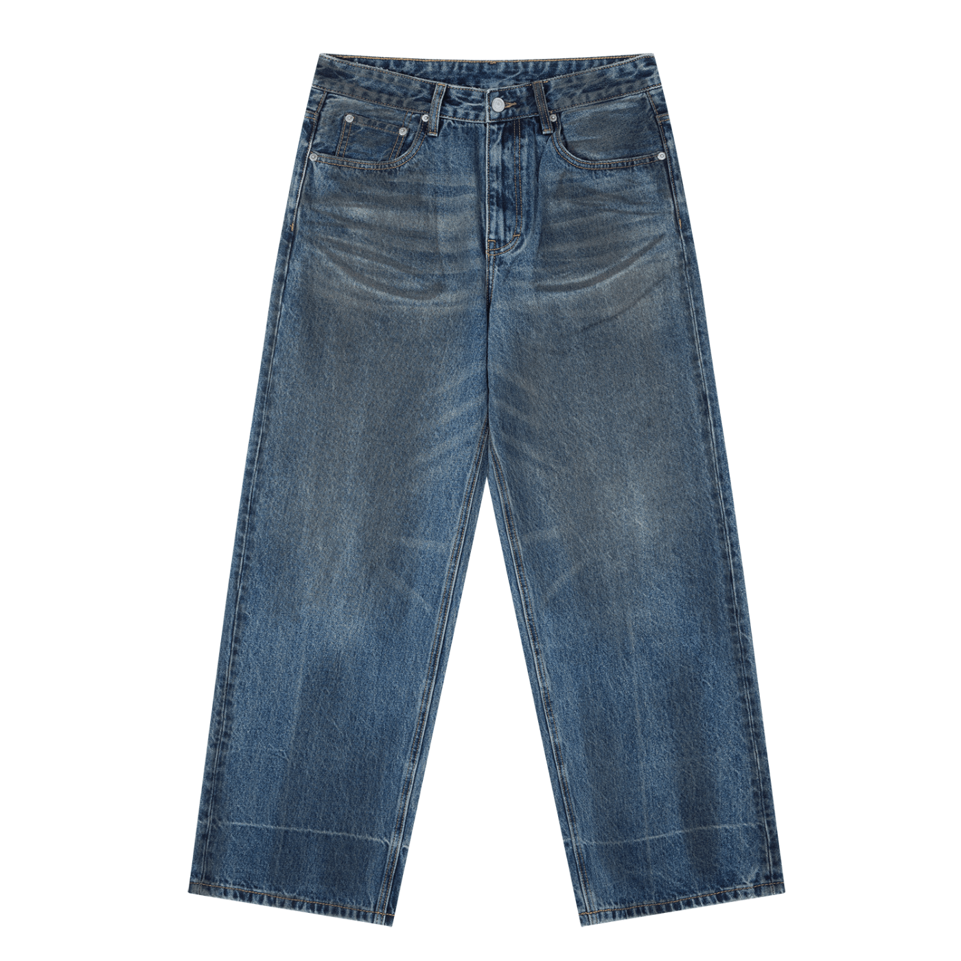 BEESMOOVE Wash Baggy Denim Jeans - Beesmoove