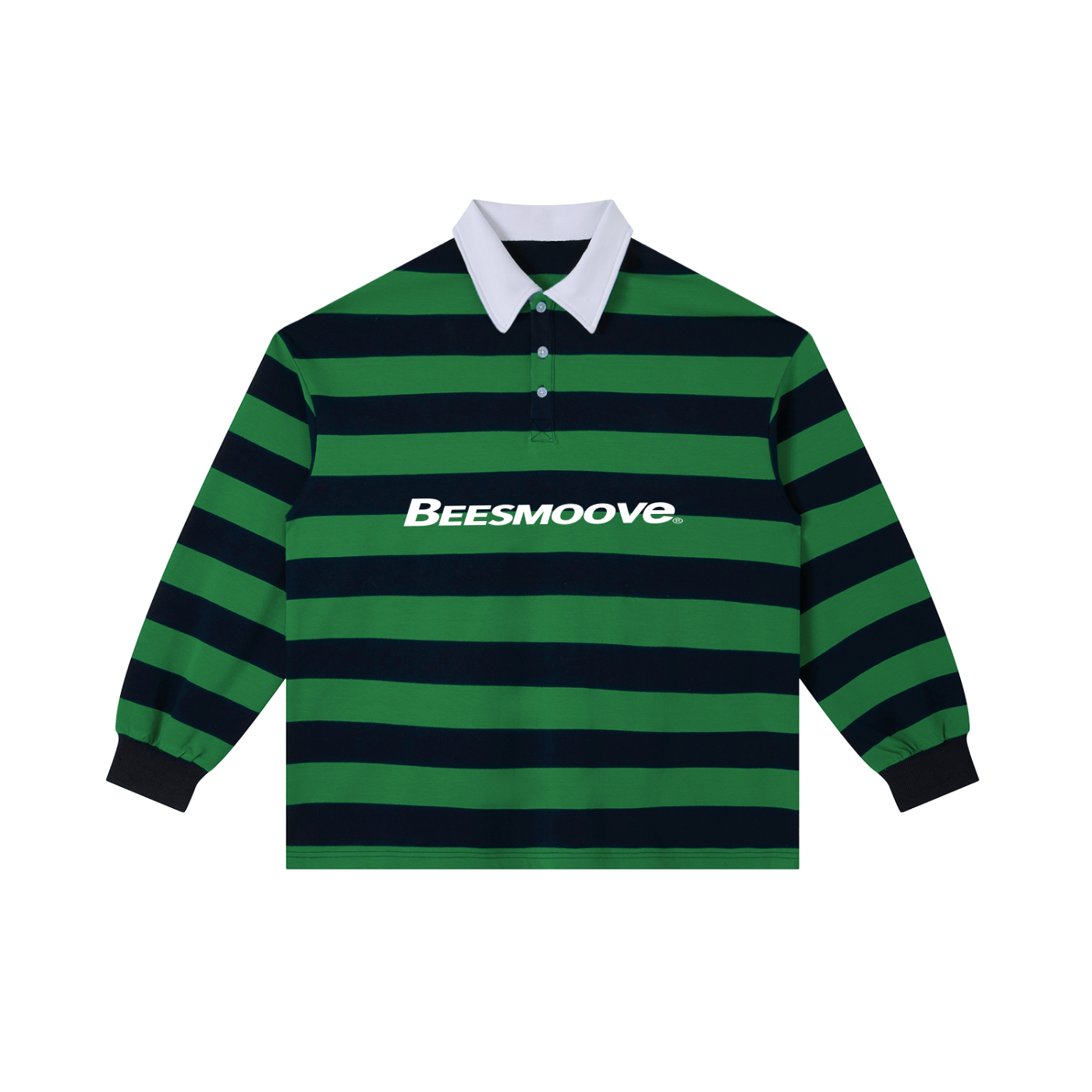 BEESMOOVE White Color Block Stripe Polo Shirt - Beesmoove