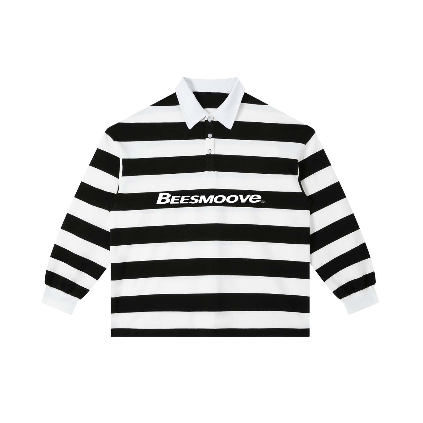 BEESMOOVE White Color Block Stripe Polo Shirt - Beesmoove