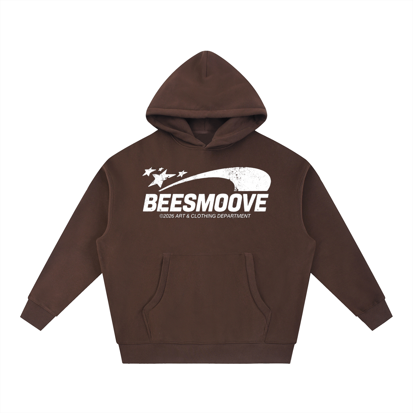 BEESMOOVE white logo Art & Motion Department Oversized Boxy Hoodie - Beesmoove