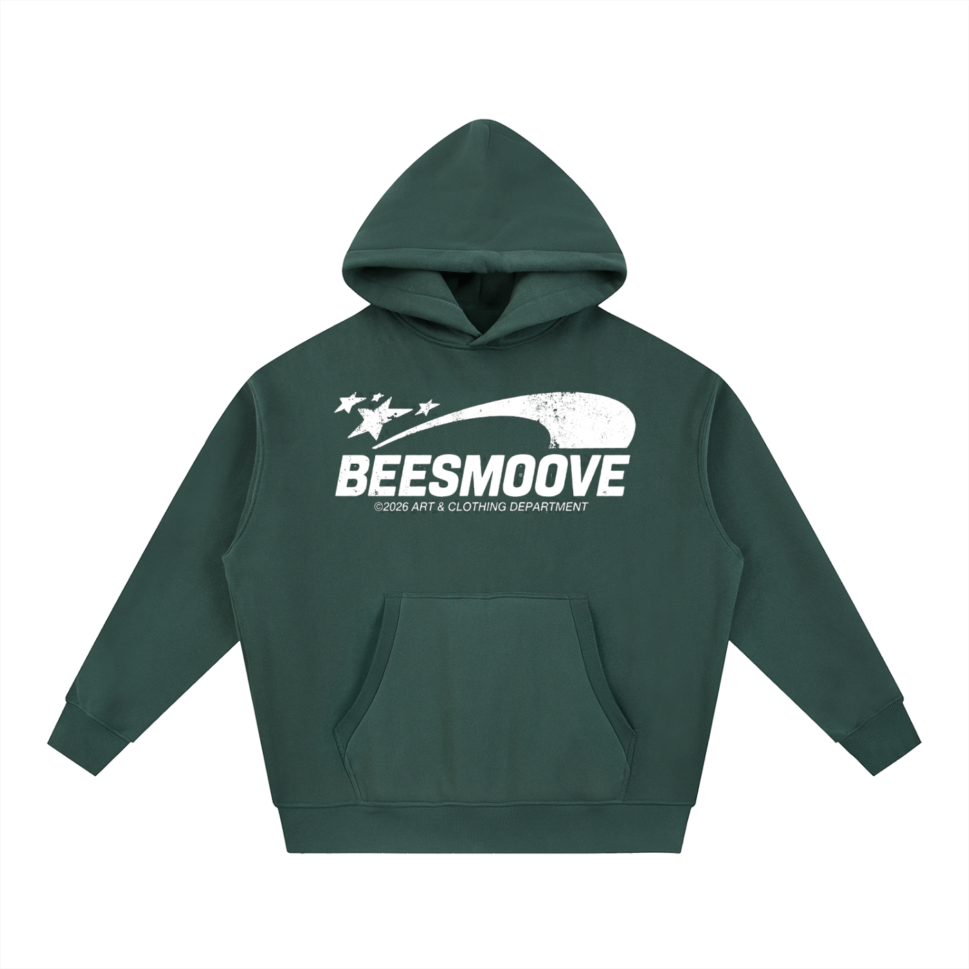 BEESMOOVE white logo Art & Motion Department Oversized Boxy Hoodie - Beesmoove