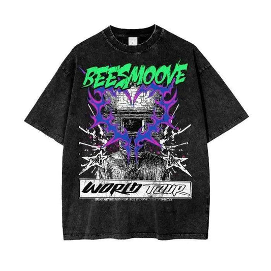 Beesmoove World Tour Oversize Snow Washed T-Shirt - Beesmoove 