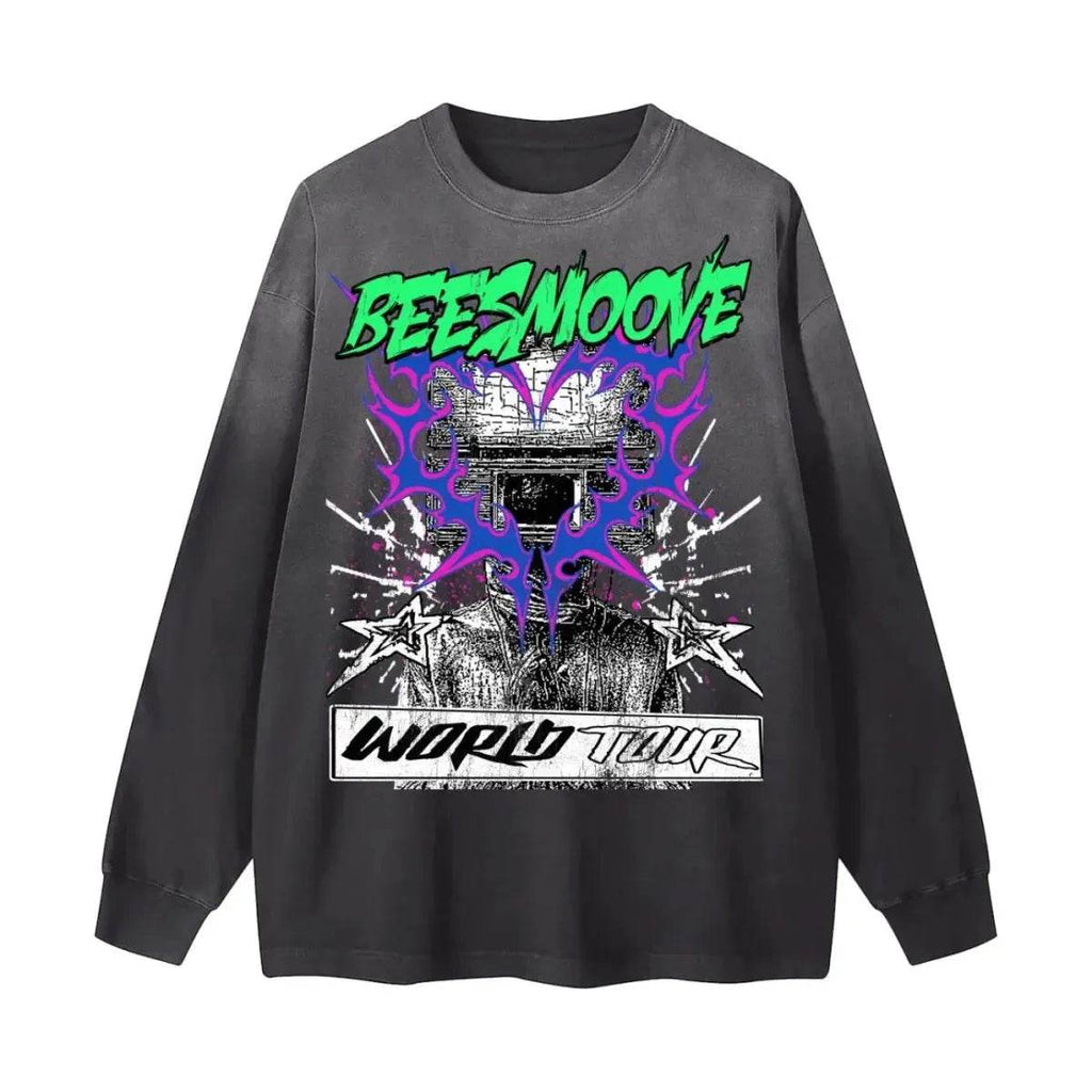 Beesmoove World Tour Vintage Long Sleeve Tee - Beesmoove
