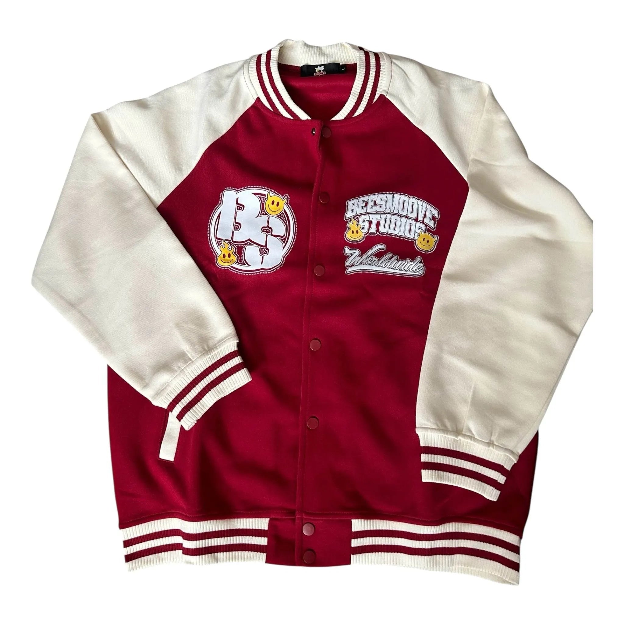 BEESMOOVE Worldwide Global Tone Raglan Sleeve Varsity Jacket - Beesmoove