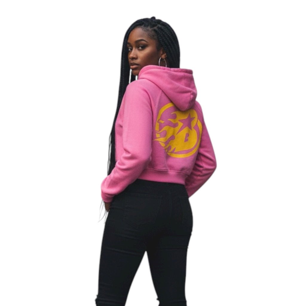 BEESMOOVE Yellow Hotwire Washed Cropped Hoodie - Beesmoove