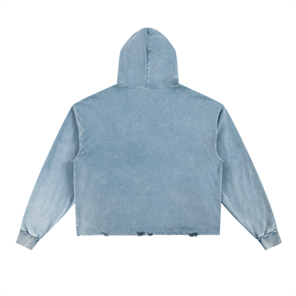 BEESMOOVE Origins Vintage Washed Frayed-Hem Hoodie - Beesmoove 
