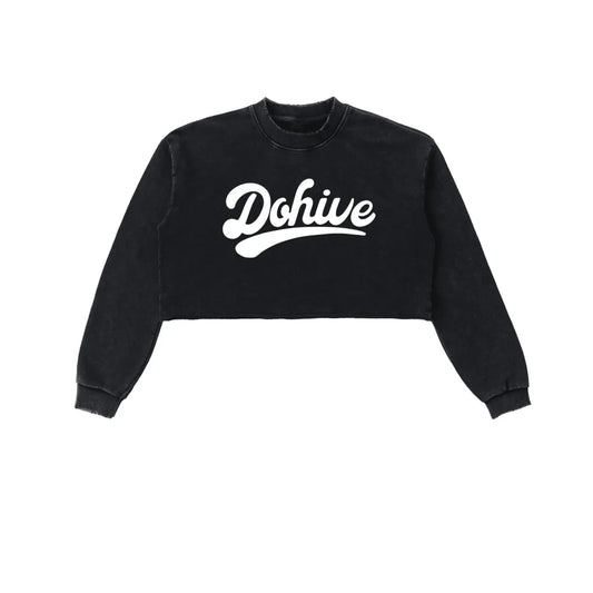 BEESMOOVE DOHIVE Washed Raw Edge Cropped Sweatshirt - Beesmoove 