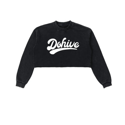 BEESMOOVE DOHIVE Washed Raw Edge Cropped Sweatshirt - Beesmoove 
