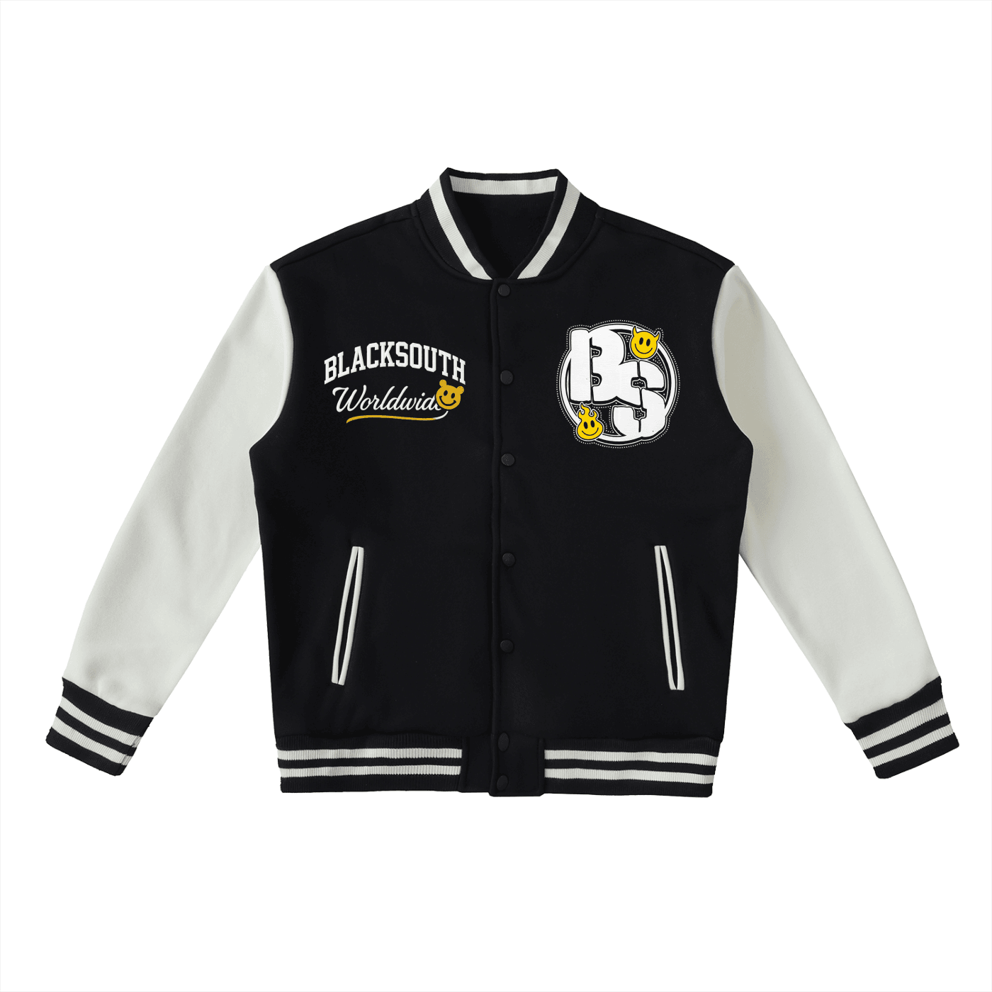 BEESMOOVE BlackSouth Global
Tone Fleeced Varsity Jacket - Beesmoove 
