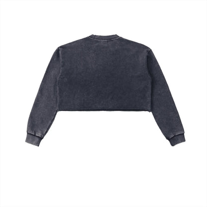 BEESMOOVE DOHIVE Washed Raw Edge Cropped Sweatshirt - Beesmoove 