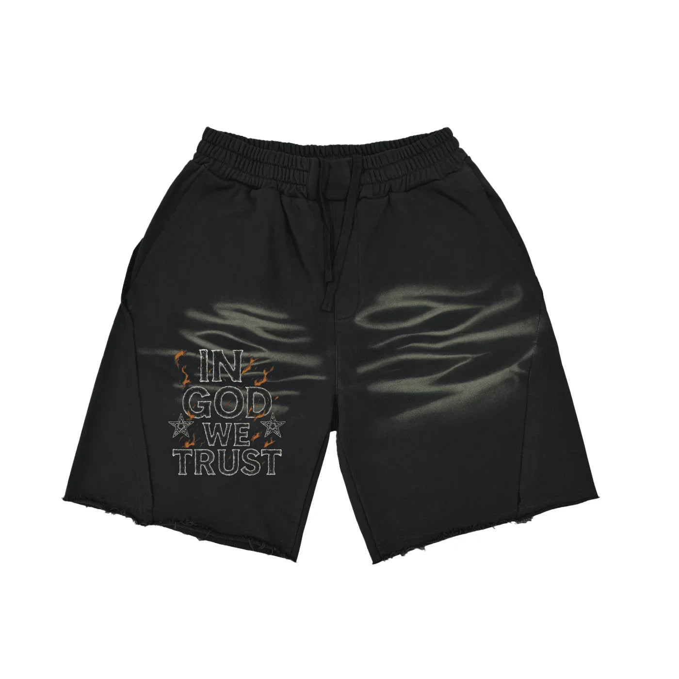 BEESMOOVE Divine Currency 
 Vintage Washed Tiger Stripes Short Pants - Beesmoove 