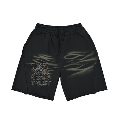 BEESMOOVE Divine Currency 
 Vintage Washed Tiger Stripes Short Pants - Beesmoove 