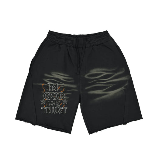 BEESMOOVE Divine Currency 
 Vintage Washed Tiger Stripes Short Pants - Beesmoove 
