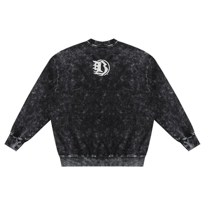 BEESMOOVE Frequency Snow Washed Hand-Frayed Sweatshirt - Beesmoove 