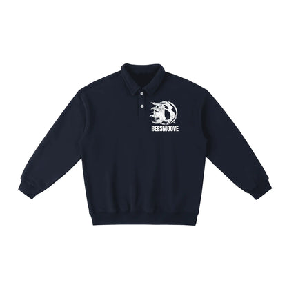 BEESMOOVE B logo Heavyweight Polo-Collar Sweatshirt - Beesmoove 
