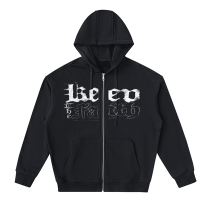 BEESMOOVE Eternal Glow Drop-Shoulder Zip Up Hoodie - Beesmoove 