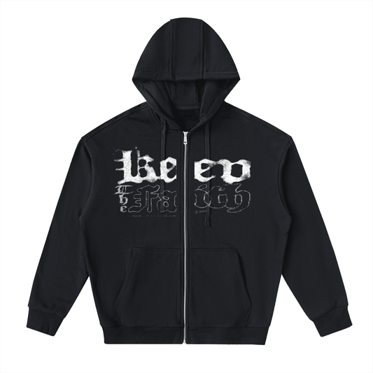 BEESMOOVE Eternal Glow Drop-Shoulder Zip Up Hoodie - Beesmoove 