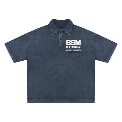 BEESMOOVE BSM Heavyweight Snow-Washed Polo Tee - Beesmoove 