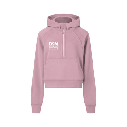 BEESMOOVE BSM Cropped Half-Zip Hoodie - Beesmoove 