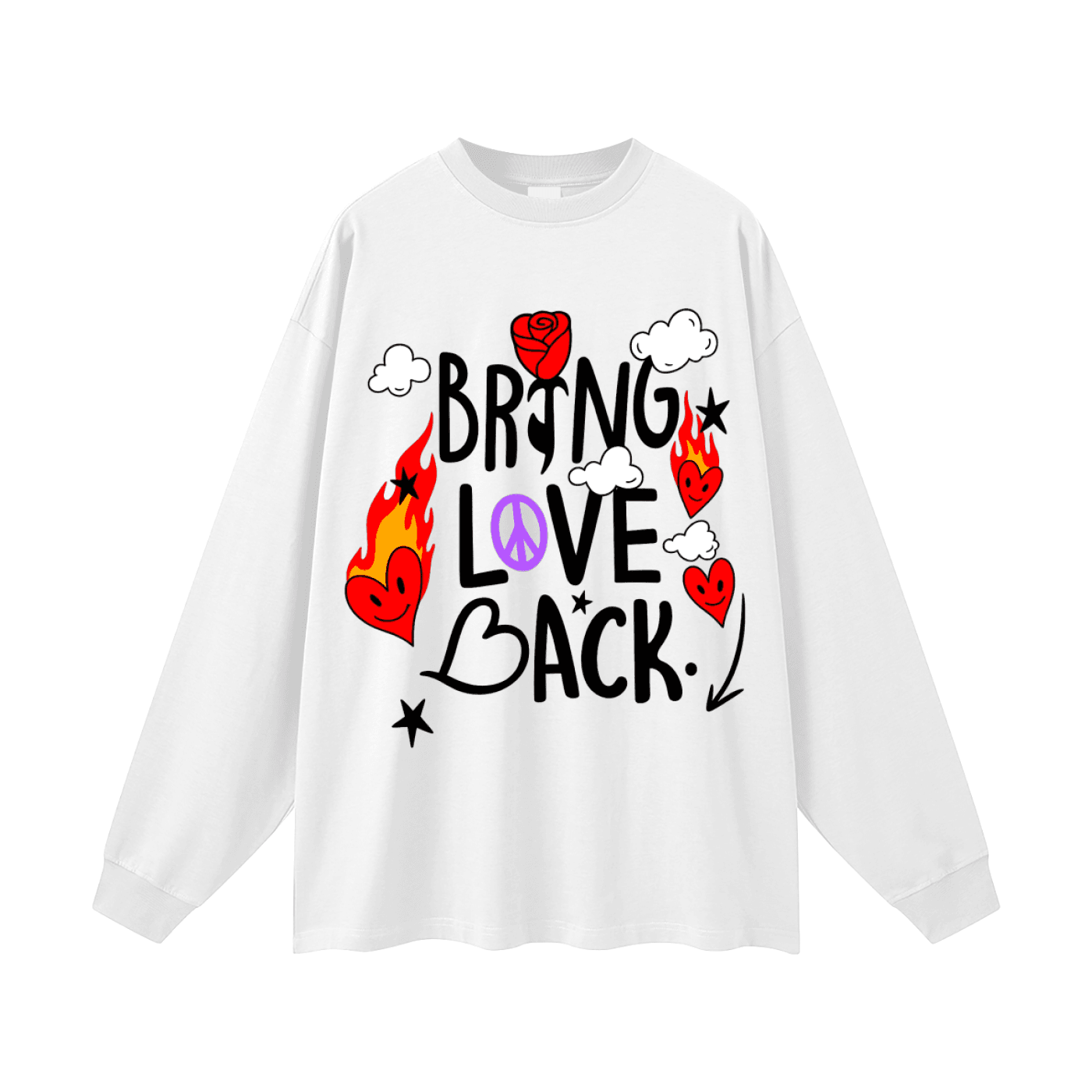 BEESMOOVE Bring Love Back – Flame Heart Edition Long Sleeve Tee - Beesmoove 