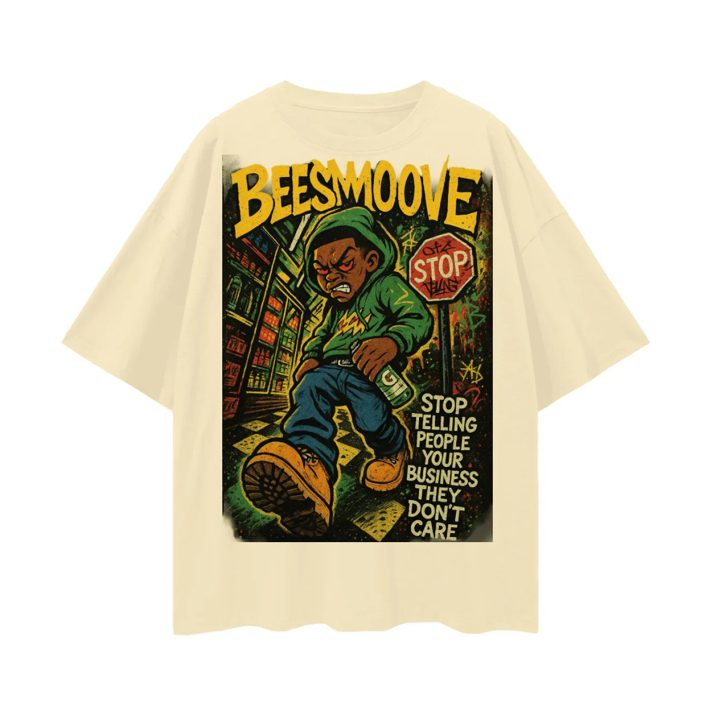 BEESMOOVE Heavy Steppin’ Chronicles Deep Drop Shoulder Tee - Beesmoove 