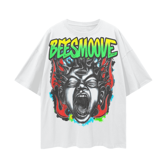 BEESMOOVE Inferno Cry Loose Drop Shoulder T-Shirt - Beesmoove 